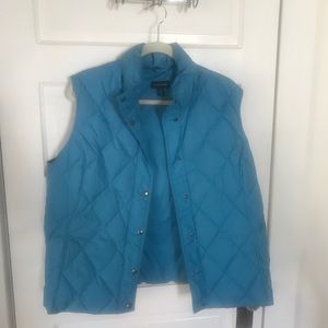 Lands End Women’s Down Quilted Puffy Vest -Teal XL